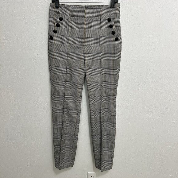 Veronica Beard Glen Plaid Trouser Pants Cropped High Waist Size 8 Virgil Preppy - Picture 2 of 12